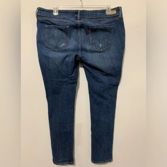 Levi’s Women Size 20 Skinny Jeans 542 Medium Wash Distressed - Picture 6 of 10